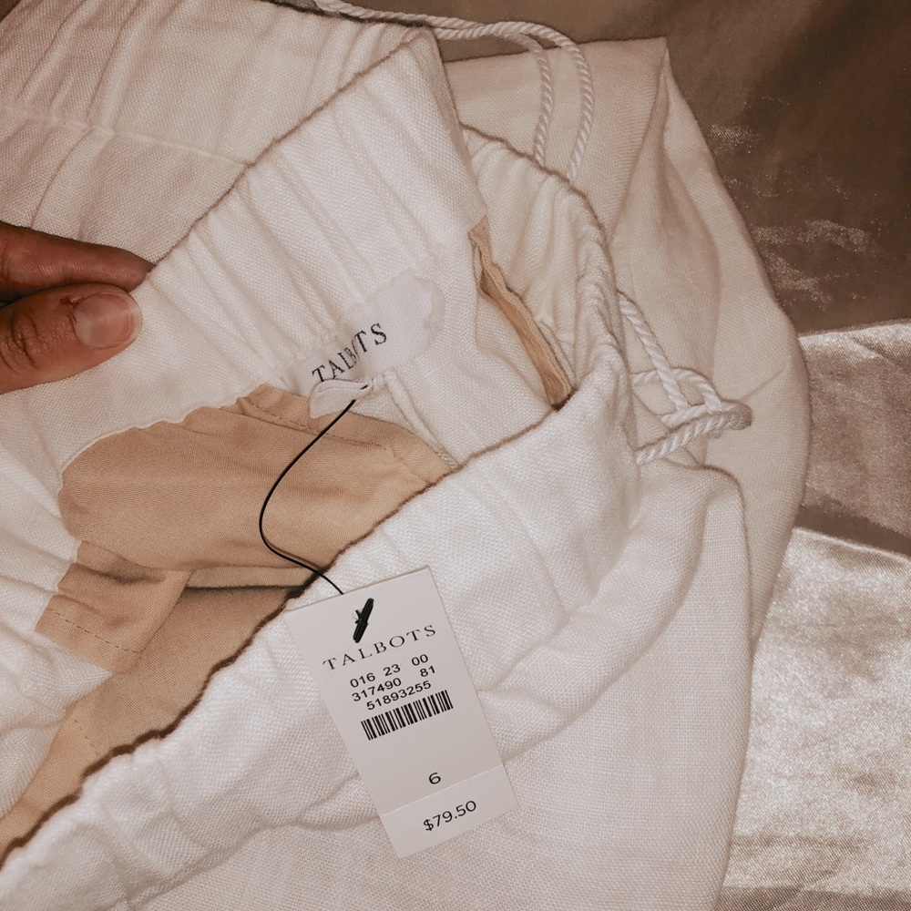 White linen pants